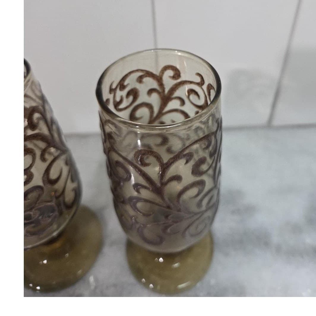 Libbey Prado Tawny Brown Juice Glasses, Set of 2, Vintage Stemware, Drinkware - Thumbnail 6
