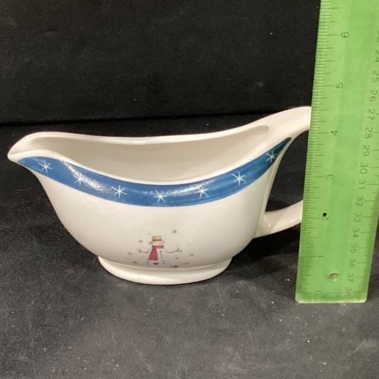 Holiday Home Snowman Stoneware Gravy Boat - Thumbnail 2