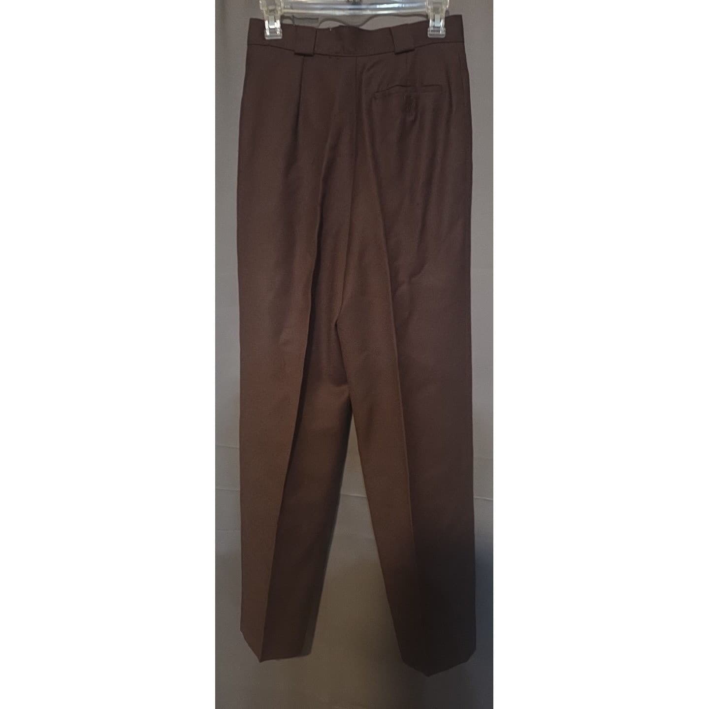 Giorgio Sant' Angelo Brown Pleated Trousers, Vintage High Waist Dress Pants - Thumbnail 4
