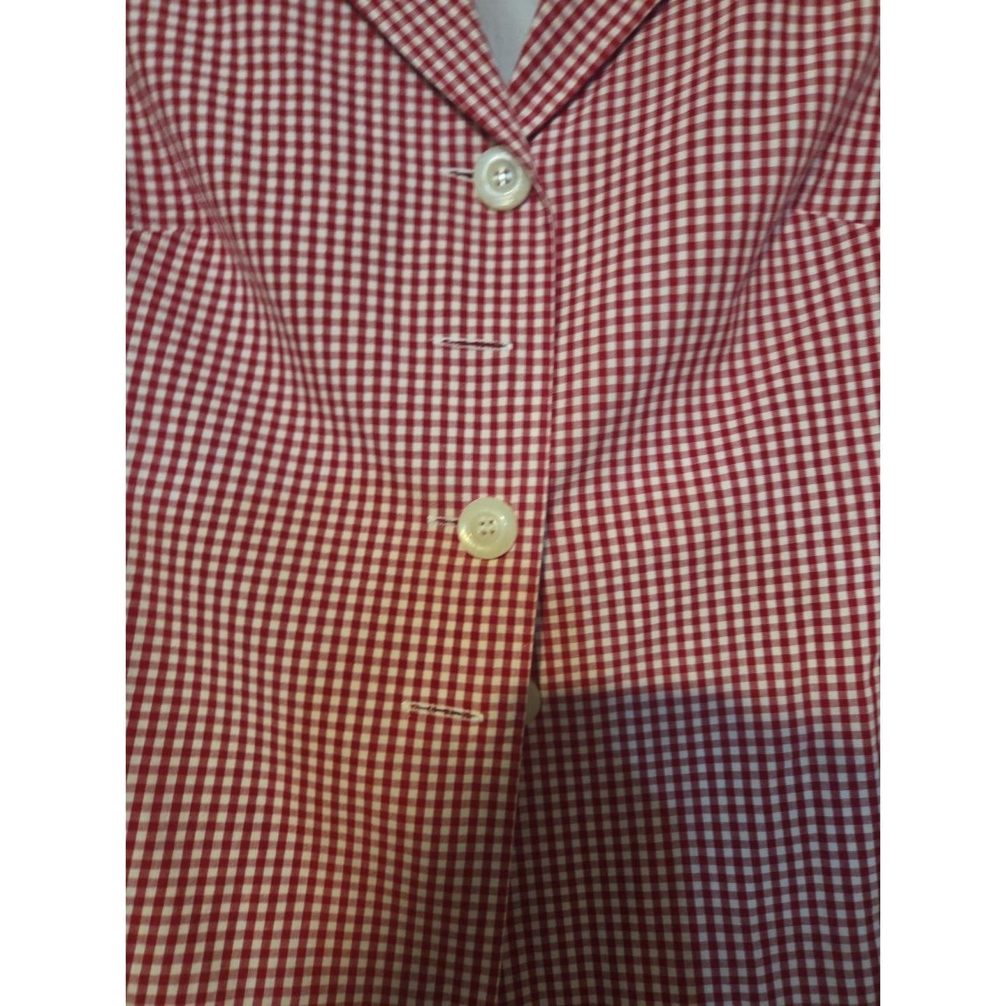 JG Hook Red White Gingham Blazer, Women's Size 8 Jacket, 100% Cotton, 22-4155-2 - Thumbnail 6
