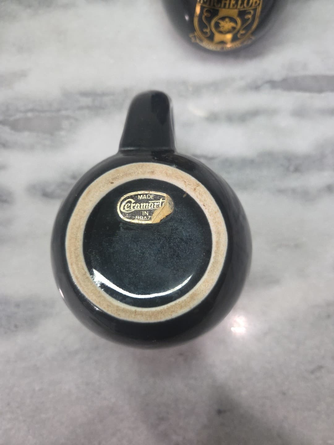 Michelob Black Beer Steins, Set of 2, Gold Crest Logo, Vtg Barware, Collectible - Thumbnail 7