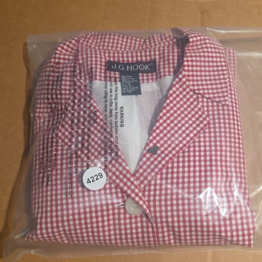 JG Hook Red White Gingham Blazer, Women's Size 8 Jacket, 100% Cotton, 22-4155-2 - Thumbnail 7