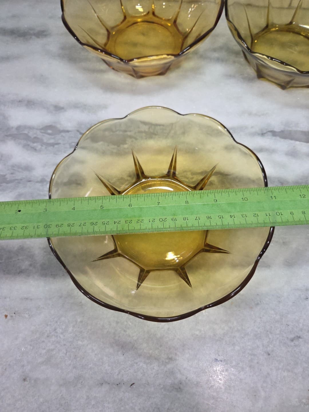 Anchor Hocking Vintage 8" Amber Bowls, Swedish Modern Serving Bowls, Set of 4 - Thumbnail 5