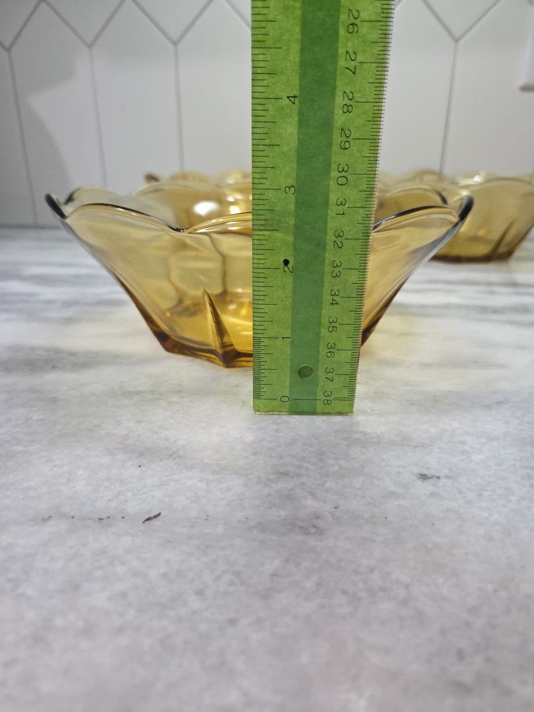 Anchor Hocking Vintage 8" Amber Bowls, Swedish Modern Serving Bowls, Set of 4 - Thumbnail 6