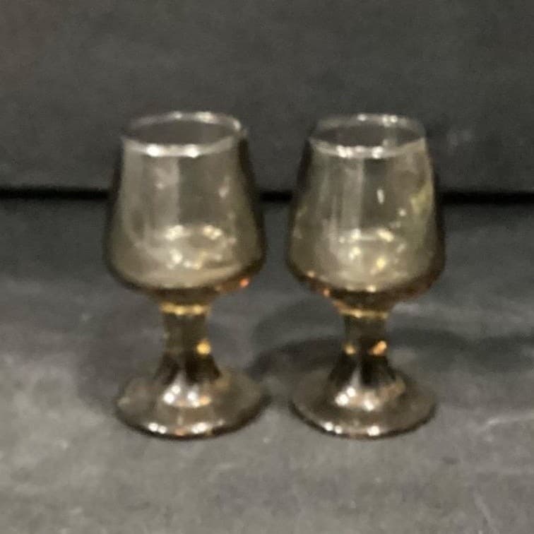 Libbey 1970s Drinking Glasses Smokey Tawny Brown Glass Cordial Liqueur Set Of 2 - Thumbnail 11