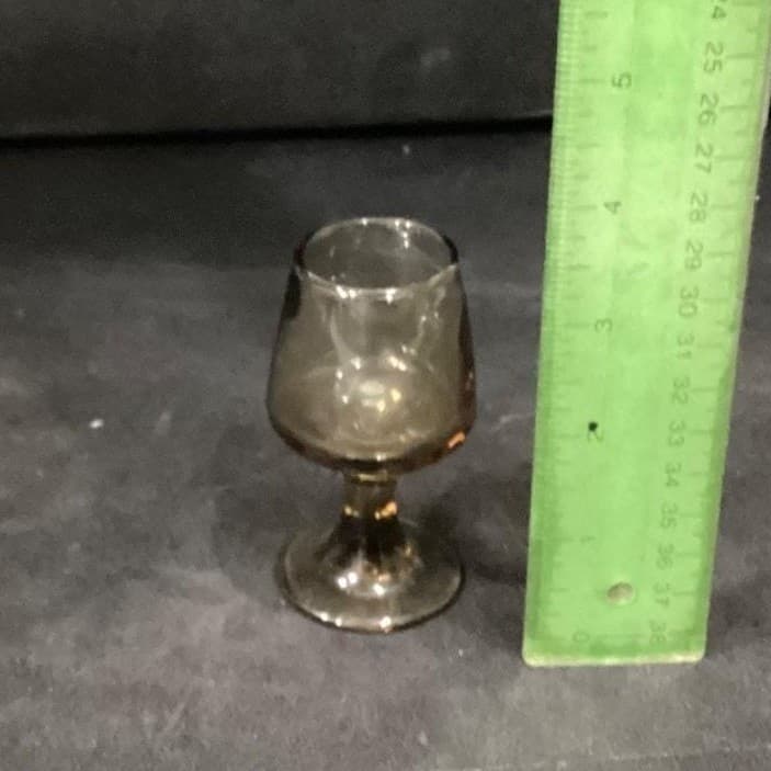 Libbey 1970s Drinking Glasses Smokey Tawny Brown Glass Cordial Liqueur Set Of 2 - Thumbnail 6