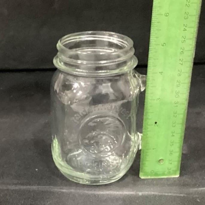 2 Golden Harvest Vintage Mason Jar Drinking Glasses Set Of 2 With Handles 5" - Thumbnail 6