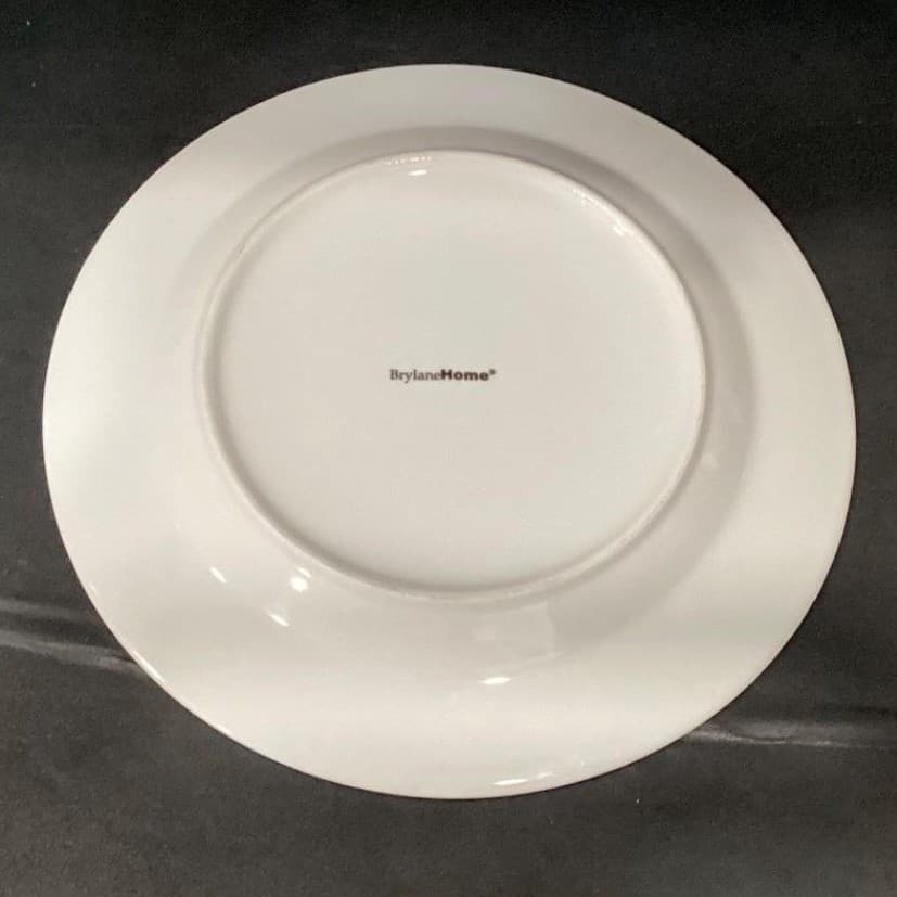 Brylane Home Set Of 2 Christmas JOLLY TIME Dinner Plates 11" Ribbon Floral EXC!! - Thumbnail 4