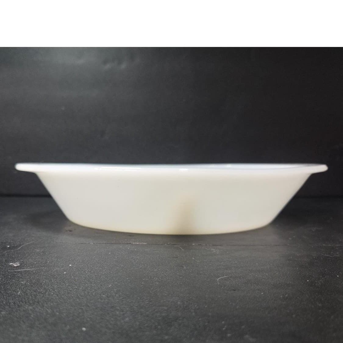Glasbake Milk Glass Divided Casserole Baking Dish J2352, Vintage Replacement - Thumbnail 4