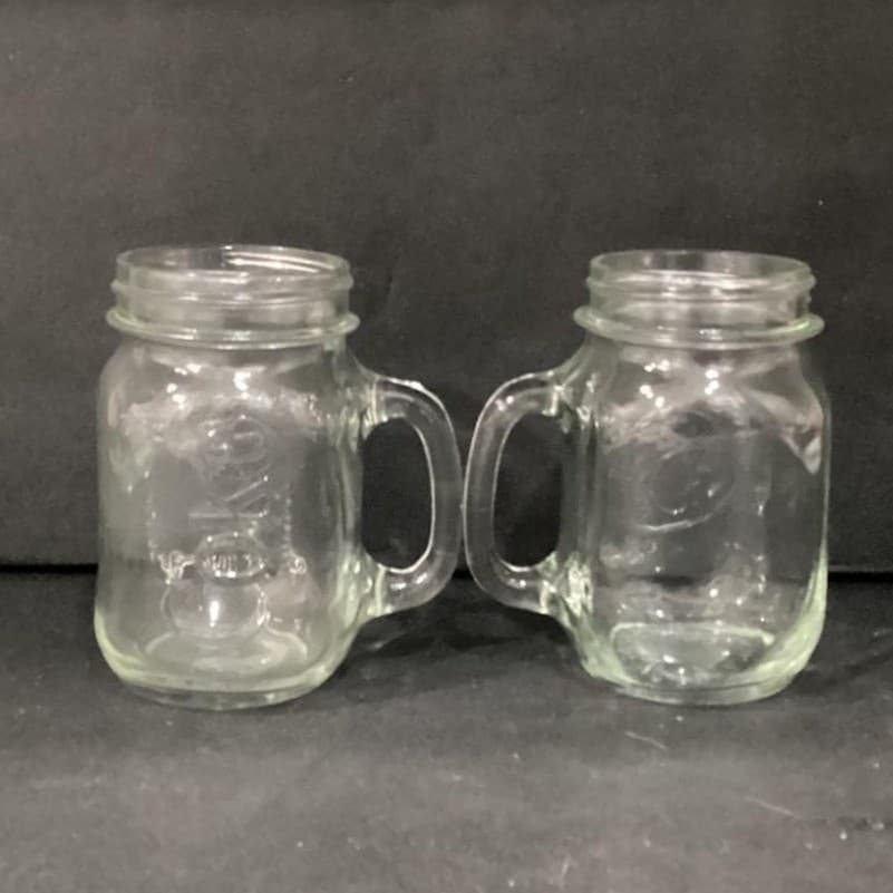 2 Golden Harvest Vintage Mason Jar Drinking Glasses Set Of 2 With Handles 5" - Thumbnail 10