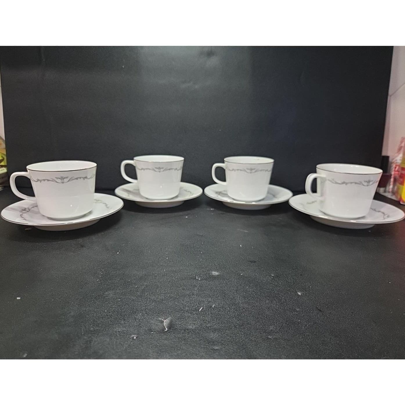 Signature Collection Petite Bouquet Cup & Saucers #114, Set of 4, Vtg Fine China - Thumbnail 2
