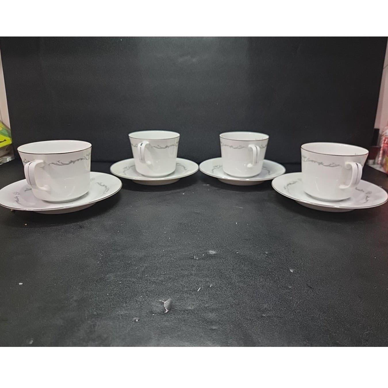 Signature Collection Petite Bouquet Cup & Saucers #114, Set of 4, Vtg Fine China - Thumbnail 5