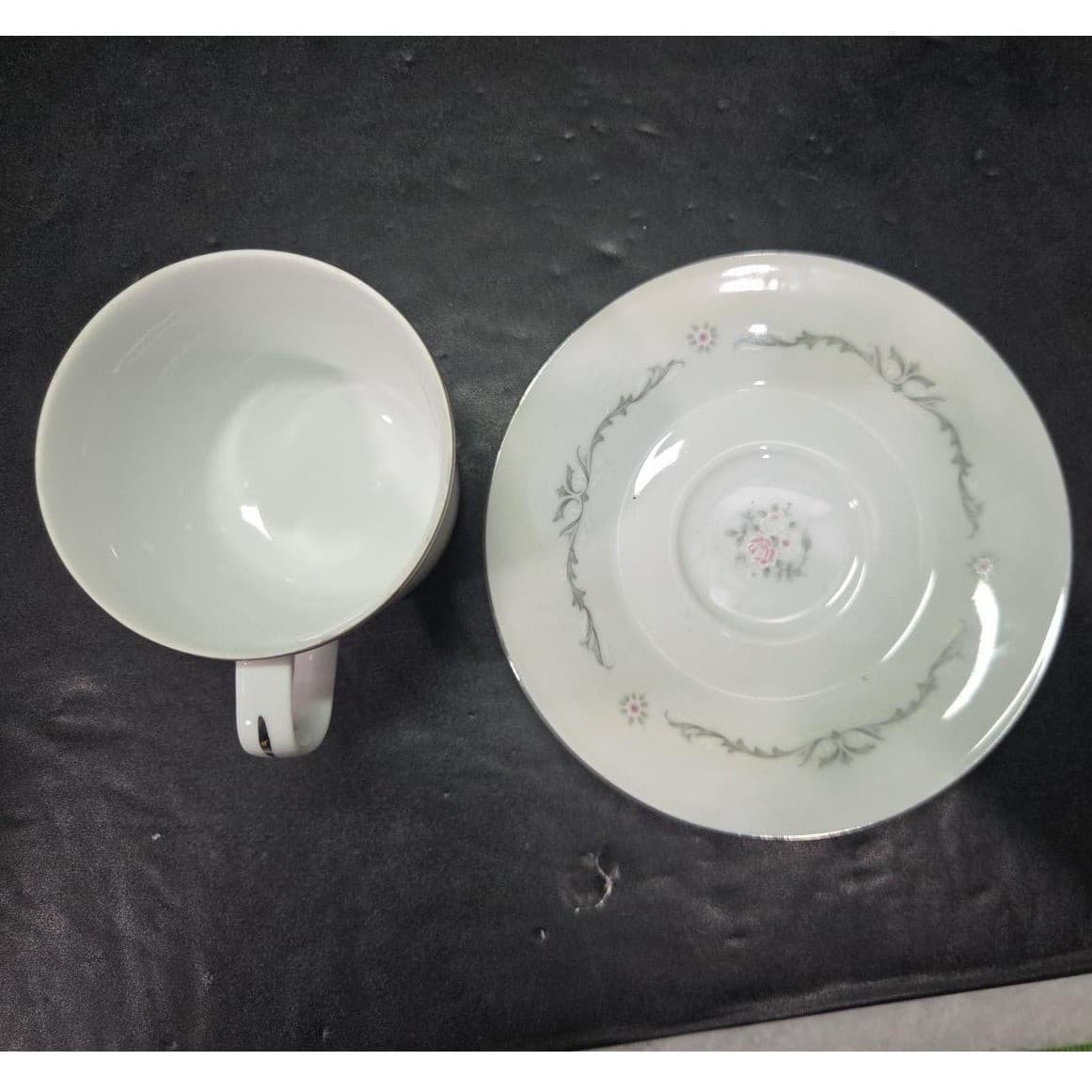 Signature Collection Petite Bouquet Cup & Saucers #114, Set of 4, Vtg Fine China - Thumbnail 7