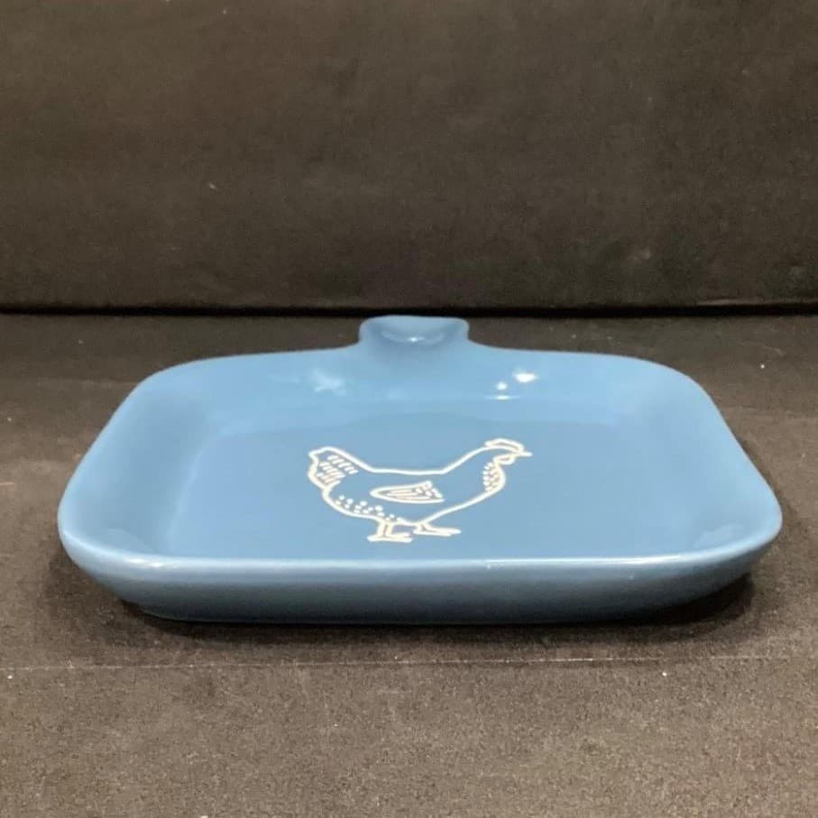 Ankyo Blue Ceramic CHICKEN Serving Platter 7 1/4 x 10 - Thumbnail 8