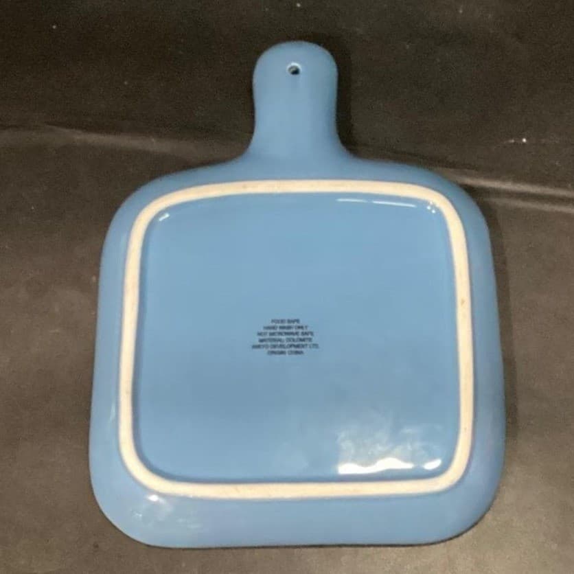 Ankyo Blue Ceramic CHICKEN Serving Platter 7 1/4 x 10 - Thumbnail 4