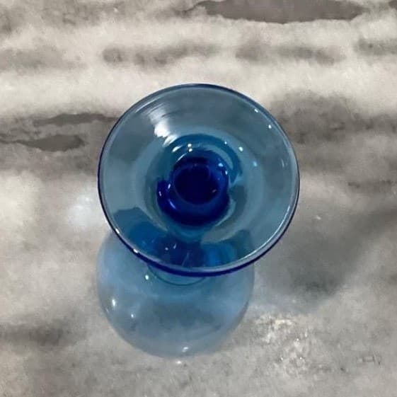 Cristar Cobalt Blue Wine Glasses, Set of 4, Vintage Copa Versalles Stemware - Thumbnail 5