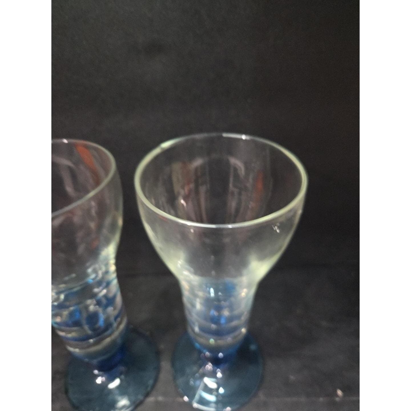 Sapphire Blue Tulip Sundae Parfait Glasses, Set of 2, MCM Glassware for Desserts - Thumbnail 5