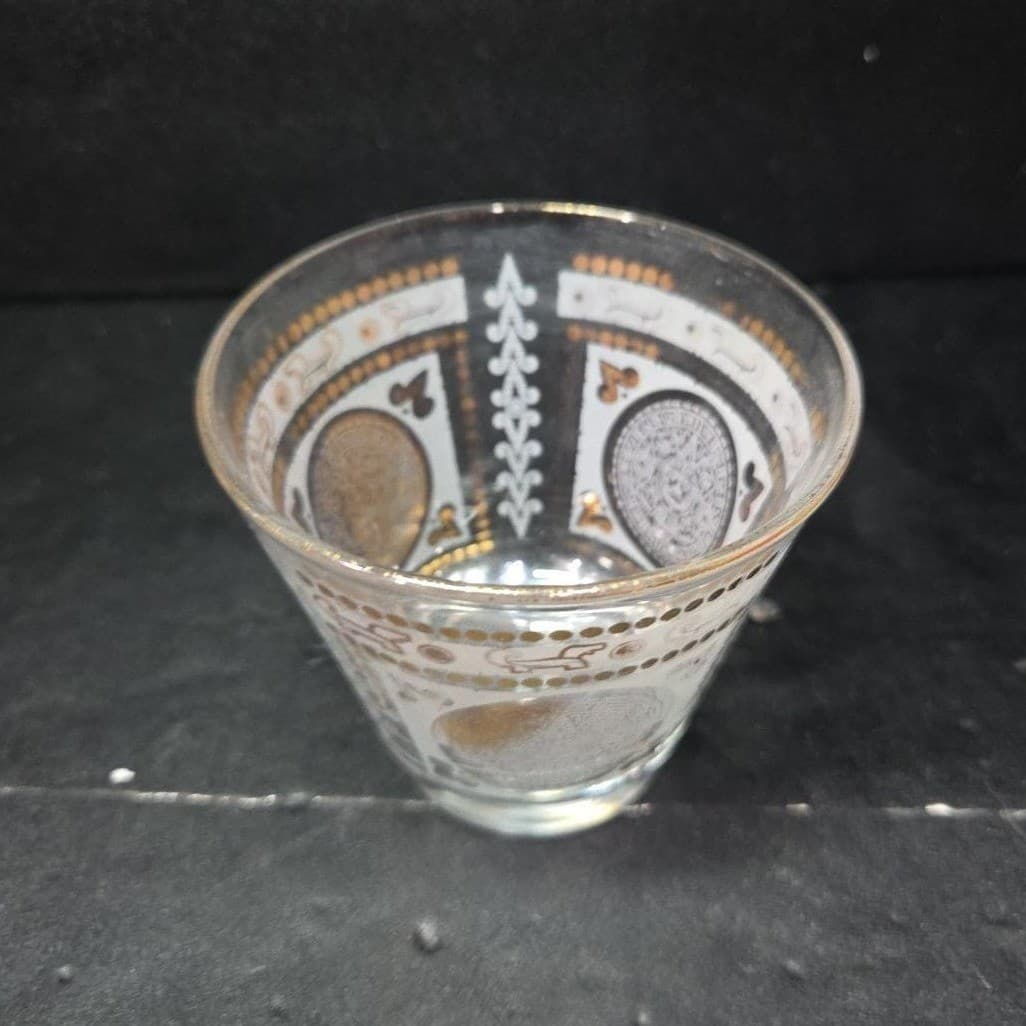 Hazel Atlas Aztec Calendar Lowball, Replacement Glass, Golden Medallion Design - Thumbnail 6