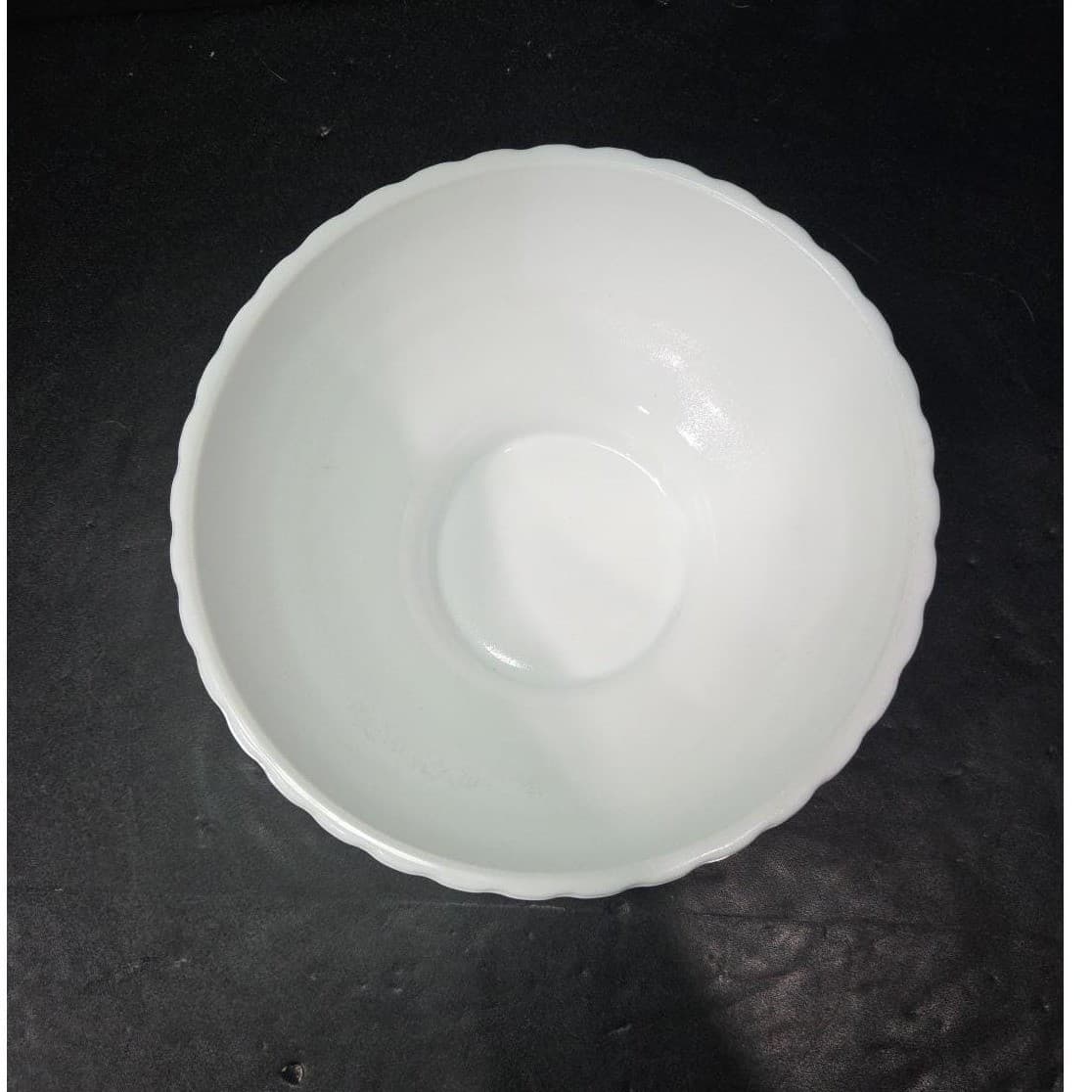 FTD Milk Glass Footed Serving Bowl, Tree Bark Design, Vintage Flower Planter - Thumbnail 6