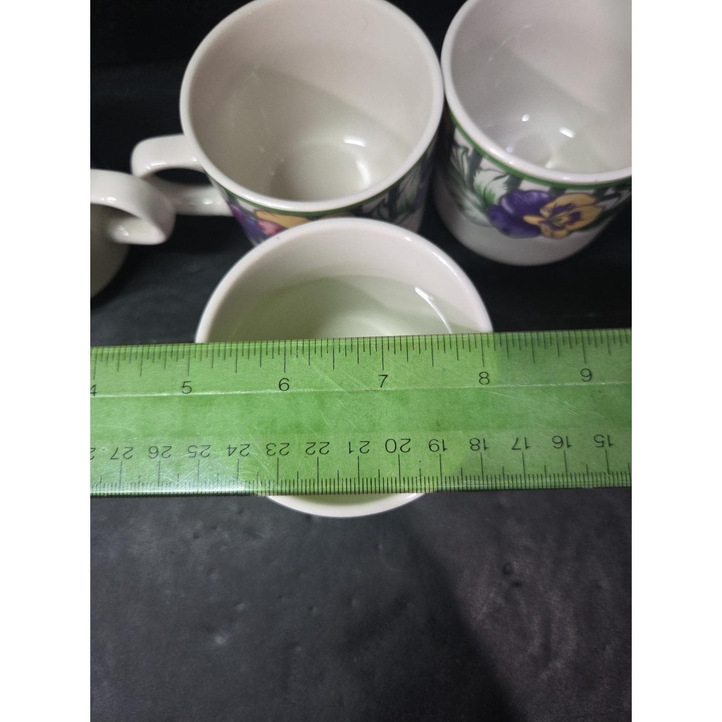 Gibson Pansy Coffee Cups, Set of 4, Vintage Floral Mugs, Cottagecore Tableware - Thumbnail 9