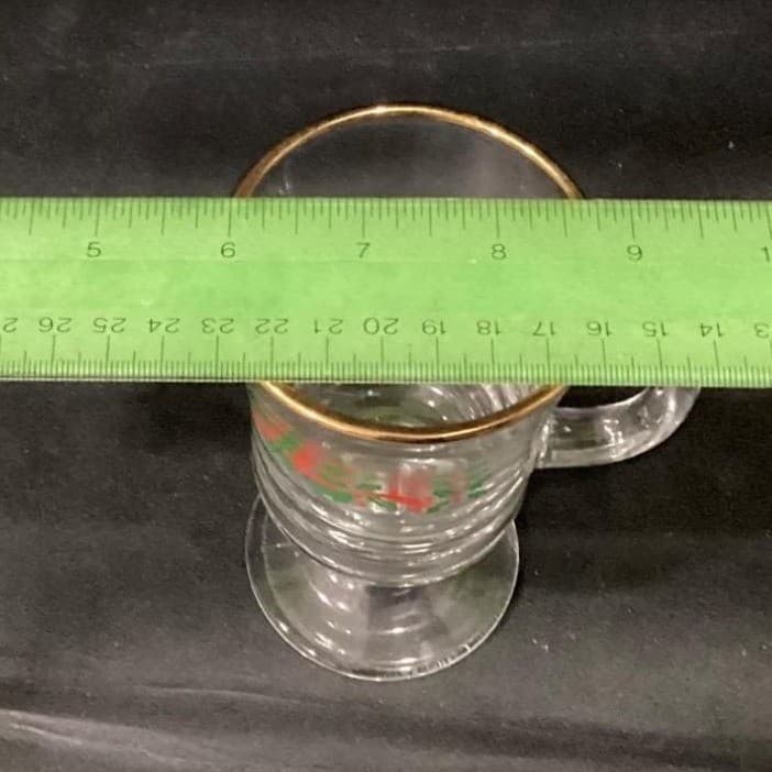 2 ~ Vintage Libbey Irish Coffee Mugs ~ Christmas Holly Berry Ribbon ~ Gold Band - Thumbnail 7