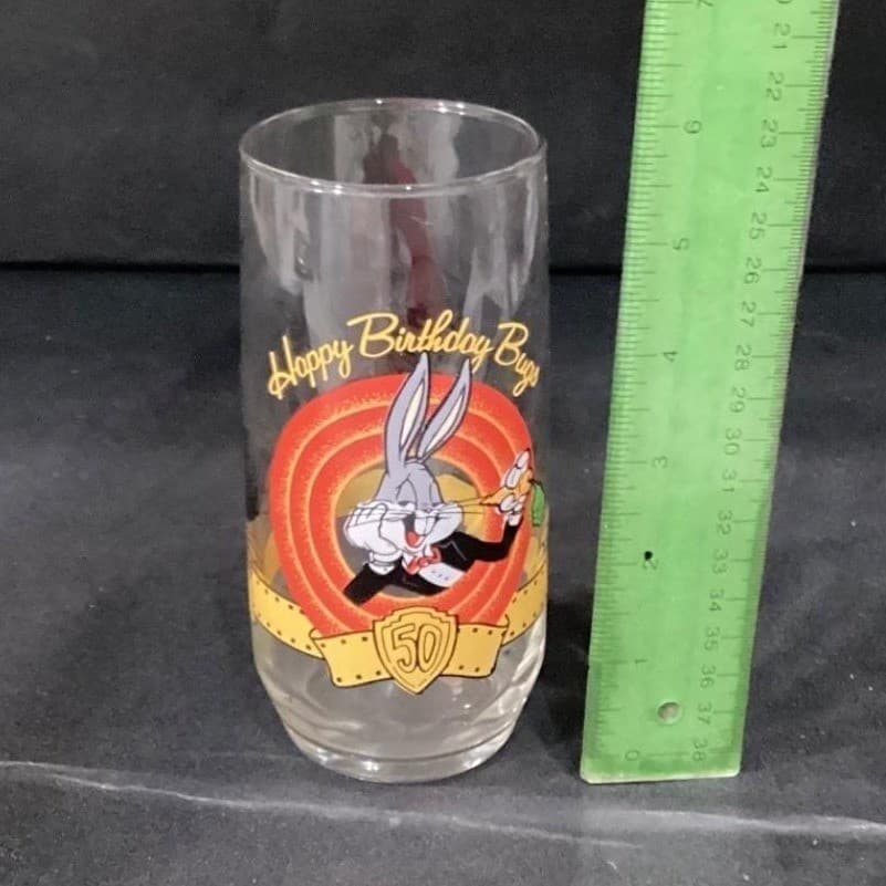 Vintage Warner Bros Happy Birthday Bugs Bunny 50th Anniversary Glasses Set of 2 - Thumbnail 6