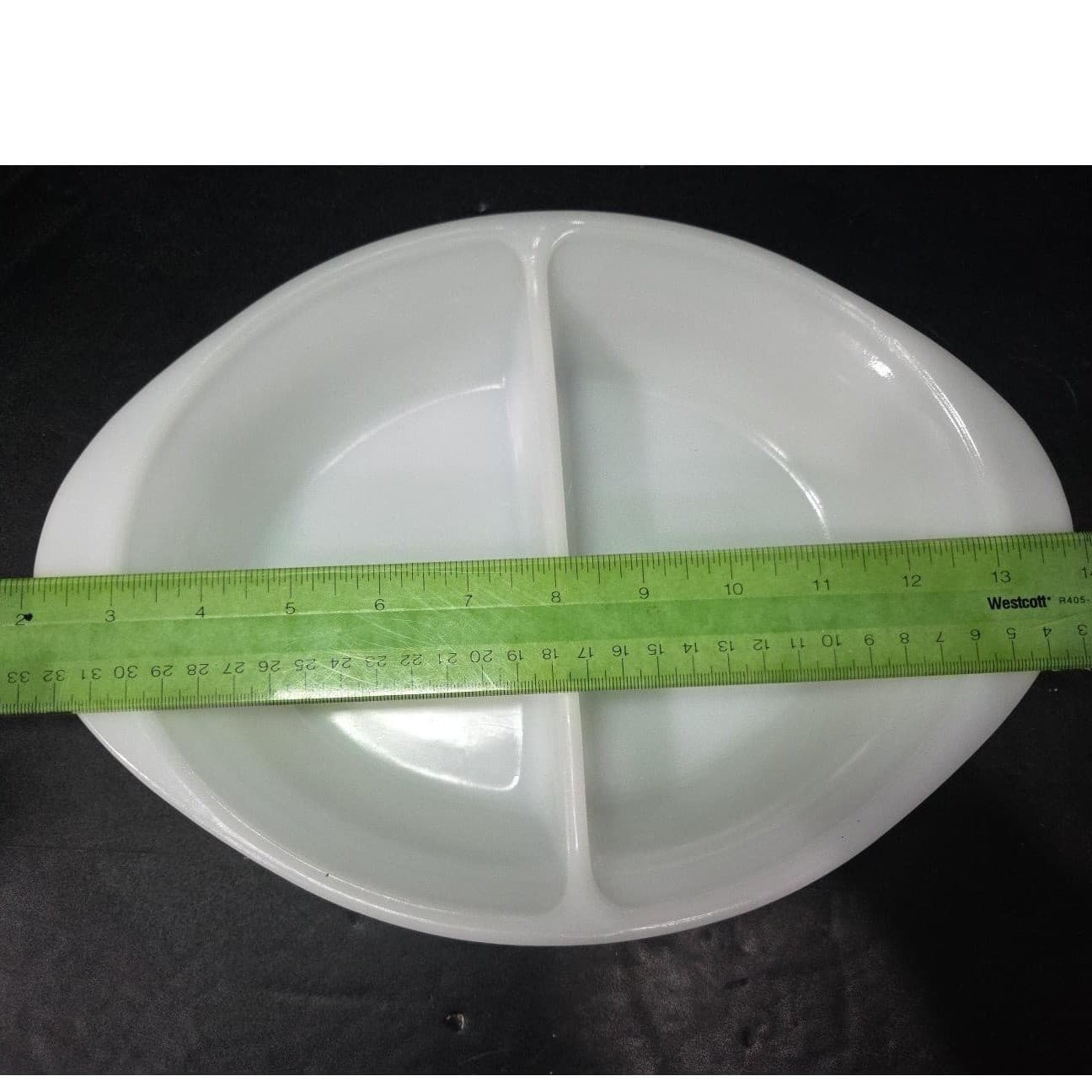 Glasbake Oval Divided Bake Dish J-239, White Milk Glass Replacement Kitchenware - Thumbnail 10