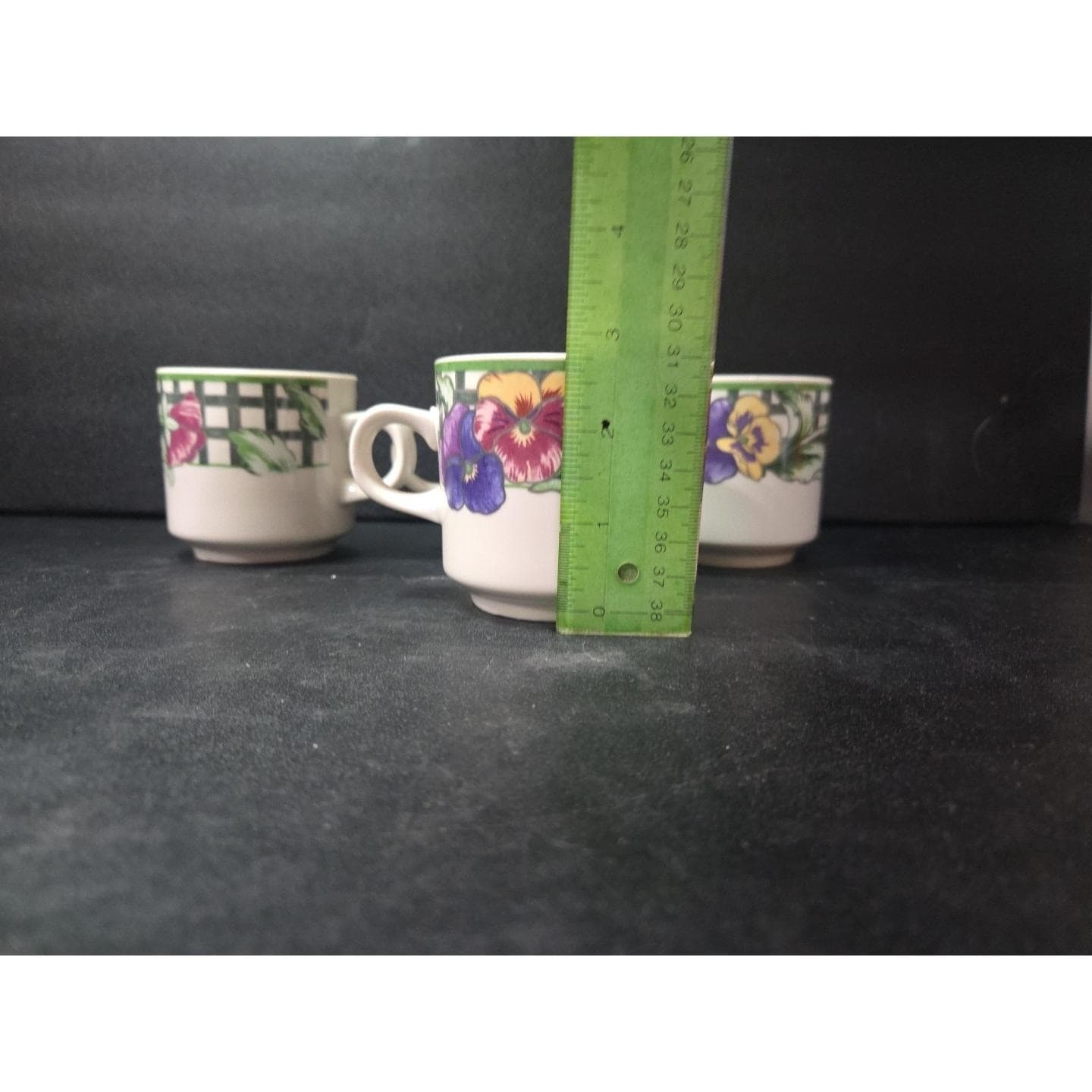 Gibson Pansy Coffee Cups, Set of 4, Vintage Floral Mugs, Cottagecore Tableware - Thumbnail 8