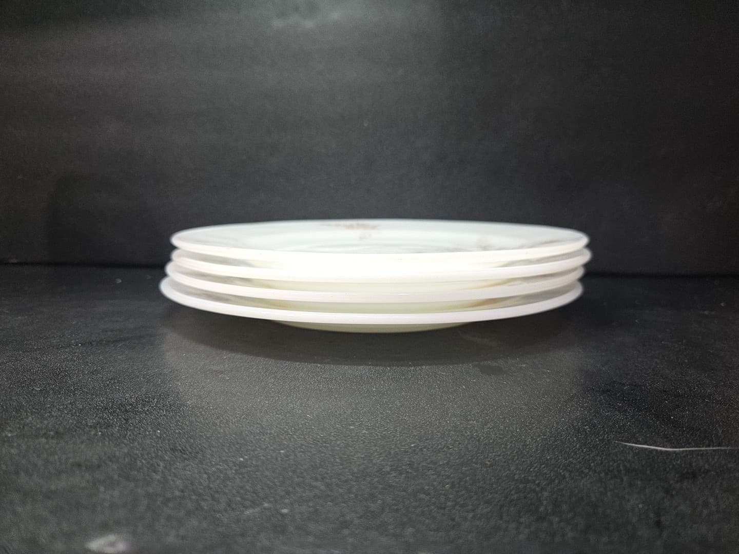 Federal Glass Golden Glory Dinner Plates, Vtg Milk Glass, Leaf Design, Set of 4 - Thumbnail 8