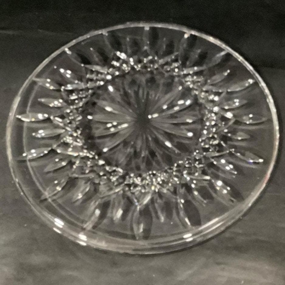 Vintage Waterford Cut Crystal Lismore 12 inch Cake Plate Signed Sunflower w/Box - Thumbnail 7