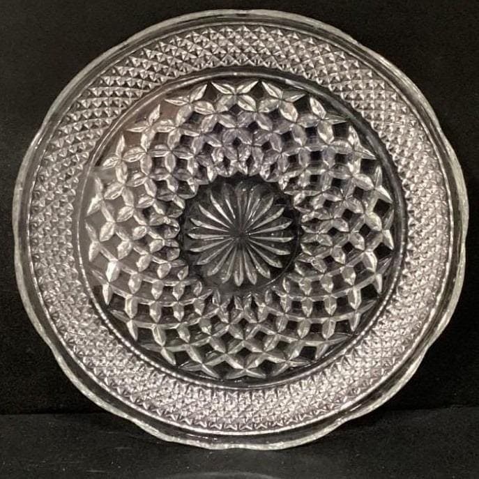 Vintage Anchor Hocking Serving Plate Platter Wexford Clear Glass Diamond Design - Thumbnail 4