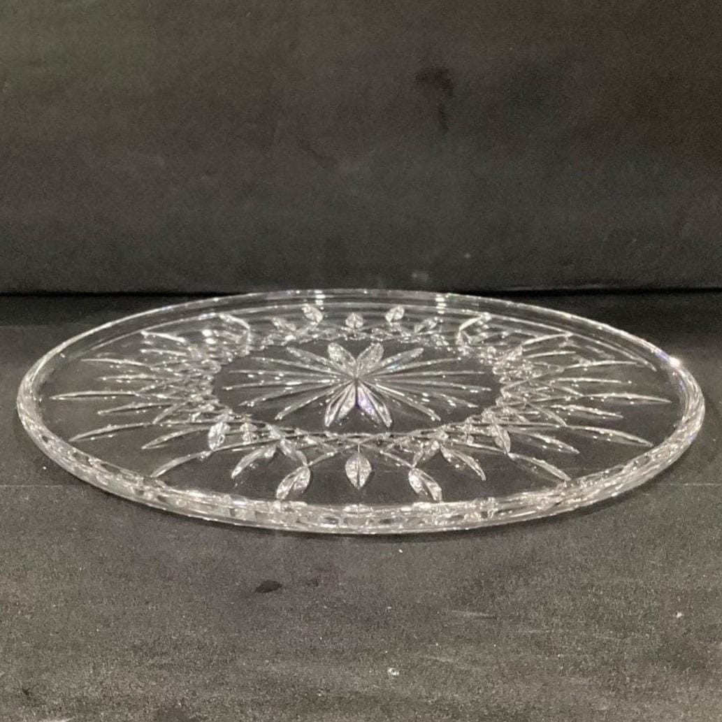 Vintage Waterford Cut Crystal Lismore 12 inch Cake Plate Signed Sunflower w/Box - Thumbnail 12