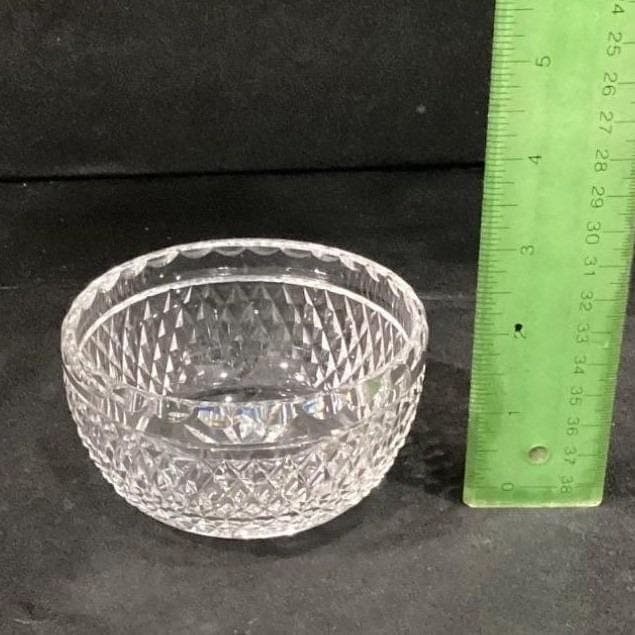 WATERFORD Crystal Alana Pattern Small Bowl Candy Dish Signed 4" Diameter - Thumbnail 2