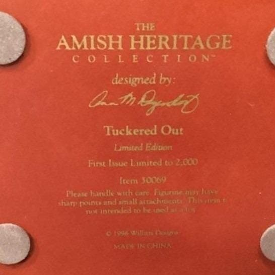 Amish Heritage Collection Tuckered Out First Issue Figurine 1996 - Thumbnail 4