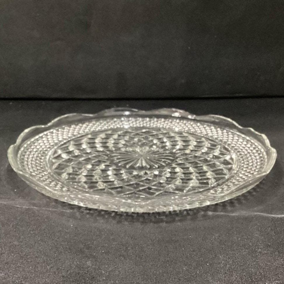 Vintage Anchor Hocking Serving Plate Platter Wexford Clear Glass Diamond Design - Thumbnail 7