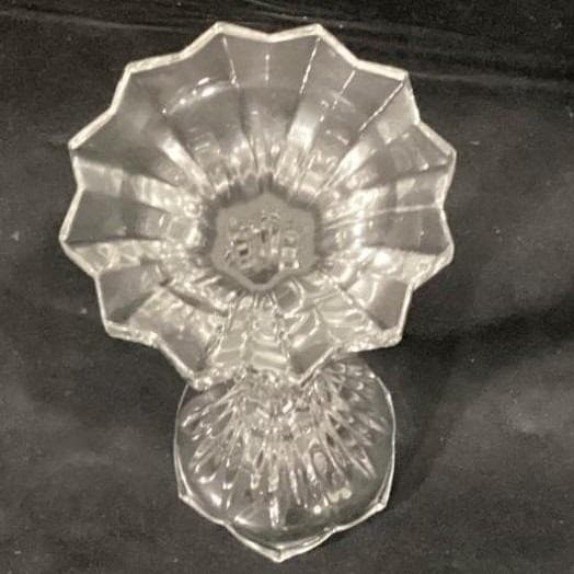 Gorham Leaded Crystal 7" Candlesticks Lotus Pattern Made In Germany - Thumbnail 5
