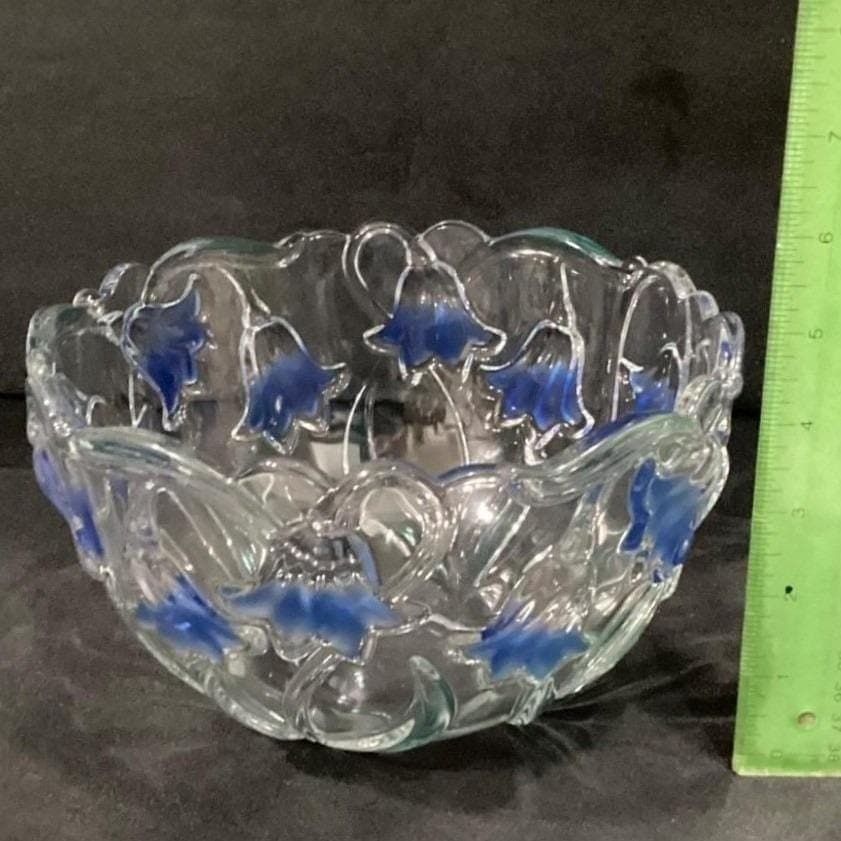 Vintage Mikasa "Bluebells" 8" Crystal Bowl - Thumbnail 3