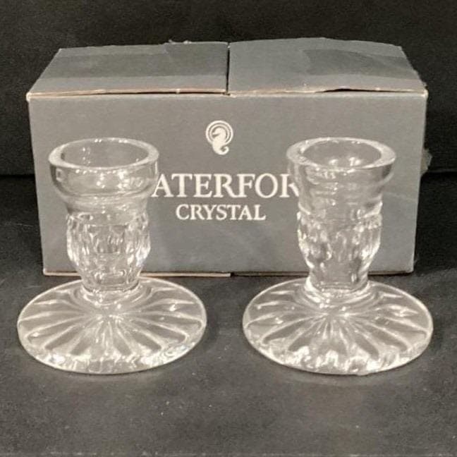 Set Of 2 Vintage Waterford Crystal Blarney 3.5" Candle Holders Candlesticks - Thumbnail 4