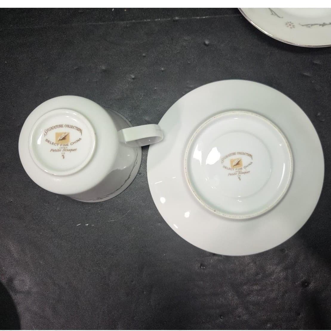 Signature Collection Petite Bouquet Cup & Saucers #114, Set of 2, Vtg Fine China - Thumbnail 7