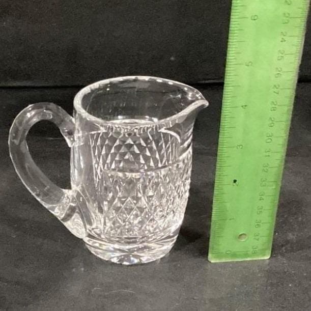 WATERFORD Crystal Glass Creamer Marked Waterford ALANA Pattern 4 inch - Thumbnail 2