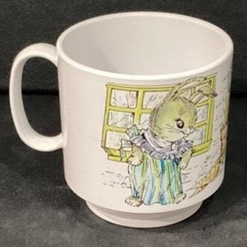 Rabbit Bunnies Melamine Child's Mug Cup Oneida Ware Spring Peter Rabbits - Thumbnail 6