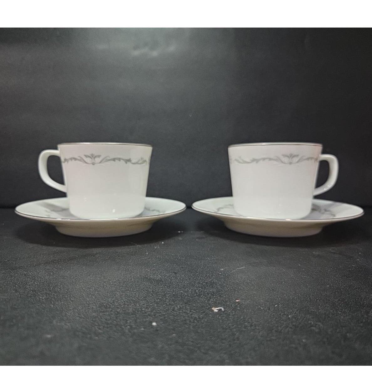 Signature Collection Petite Bouquet Cup & Saucers #114, Set of 2, Vtg Fine China - Thumbnail 2