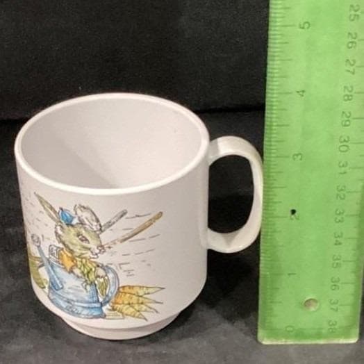 Rabbit Bunnies Melamine Child's Mug Cup Oneida Ware Spring Peter Rabbits - Thumbnail 2