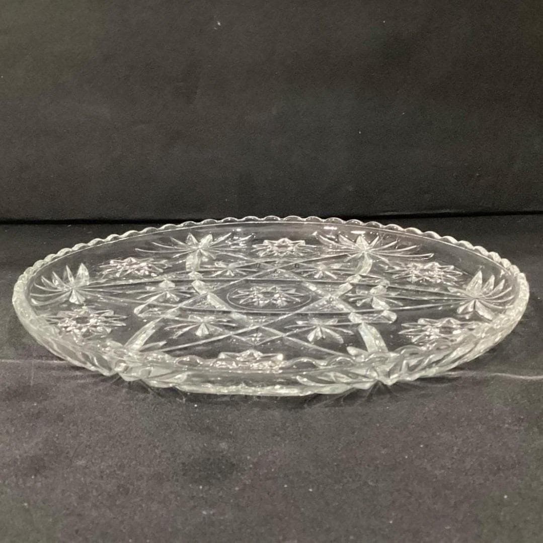 Anchor Hocking Vintage Star of David Glass Serving Platter Cake Plate 13.5" - Thumbnail 9