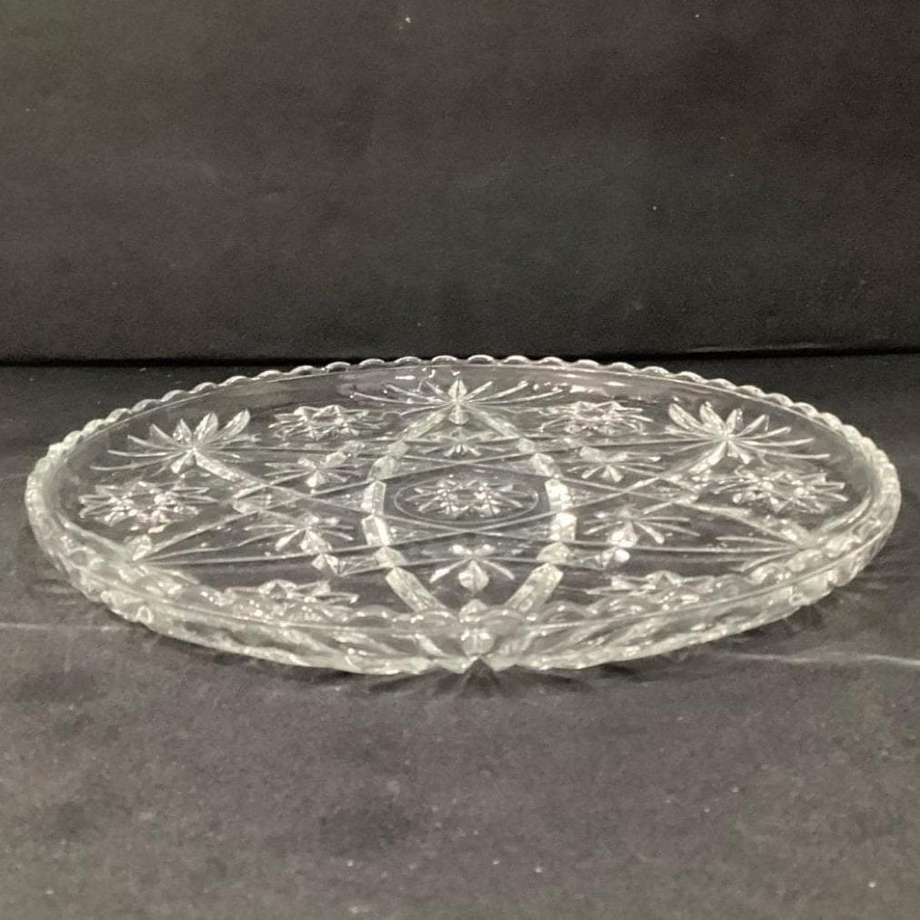 Anchor Hocking Vintage Star of David Glass Serving Platter Cake Plate 13.5" - Thumbnail 7