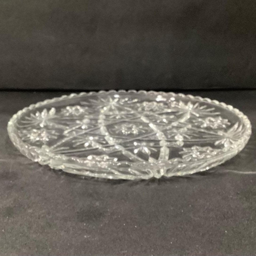 Anchor Hocking Vintage Star of David Glass Serving Platter Cake Plate 13.5" - Thumbnail 8