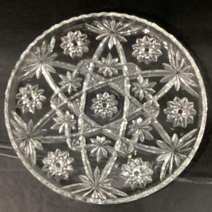 Anchor Hocking Vintage Star of David Glass Serving Platter Cake Plate 13.5" - Thumbnail 5