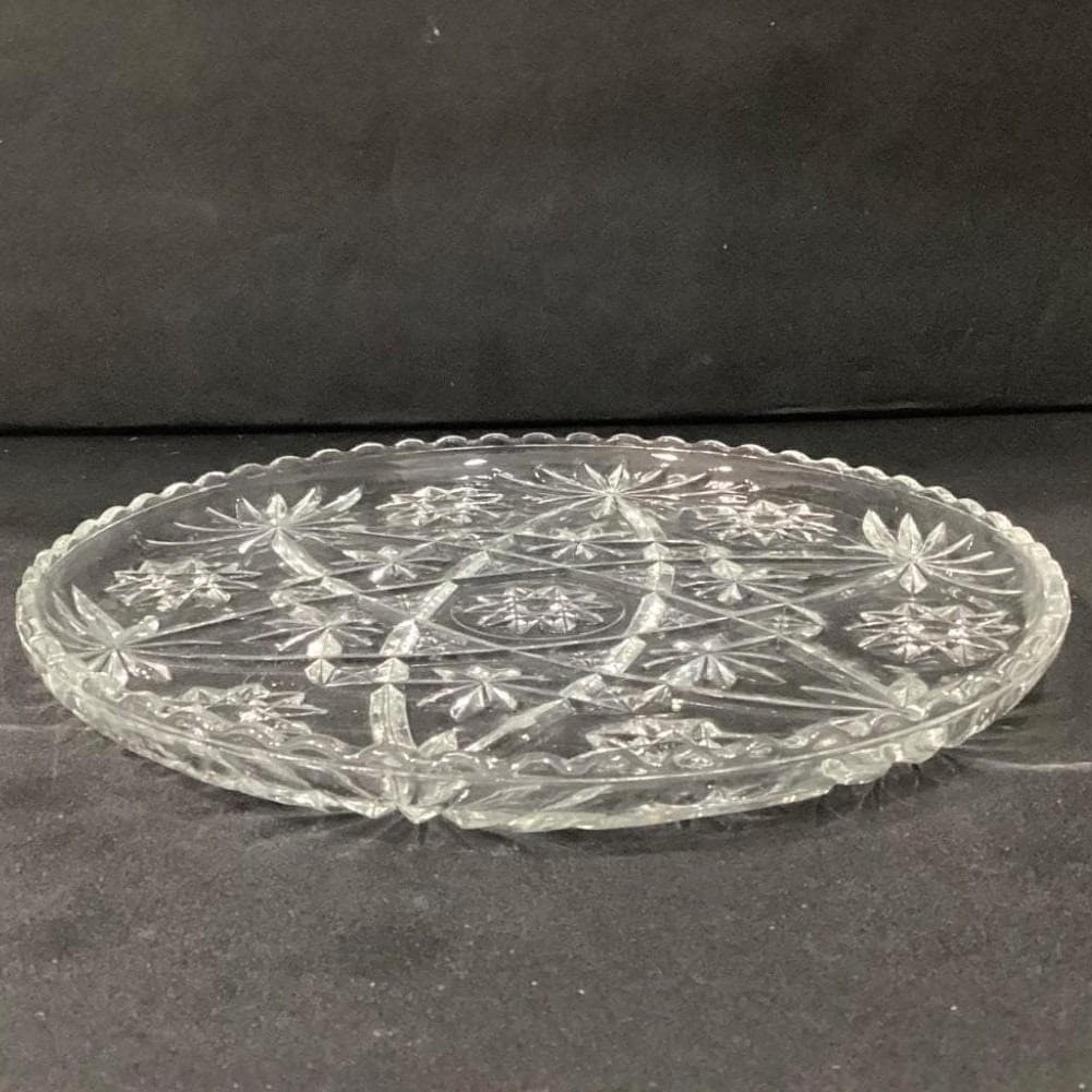 Anchor Hocking Vintage Star of David Glass Serving Platter Cake Plate 13.5" - Thumbnail 6