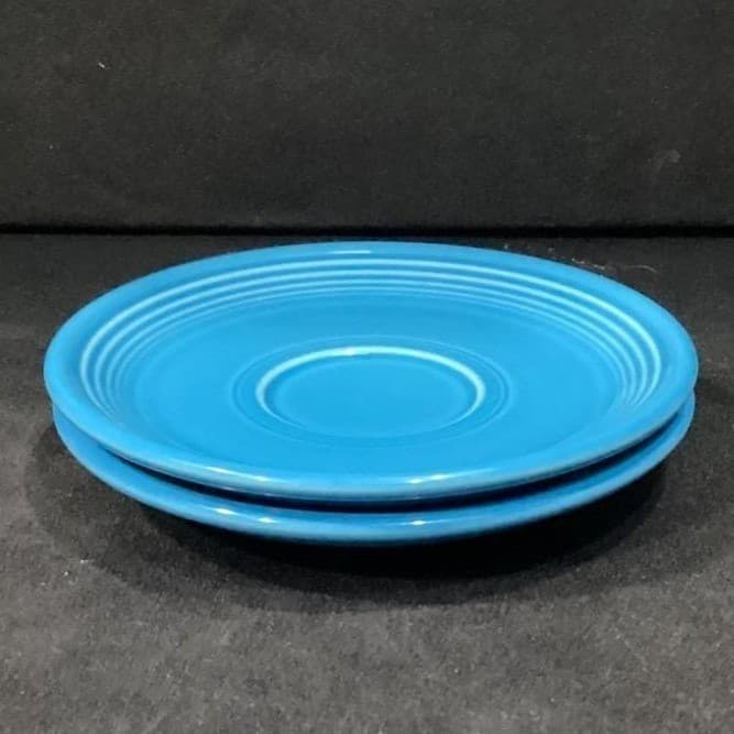 Fiesta Homer Laughlin Peacock Blue Cup & Saucer, Set of 2 Fiestaware USA Pottery - Thumbnail 13