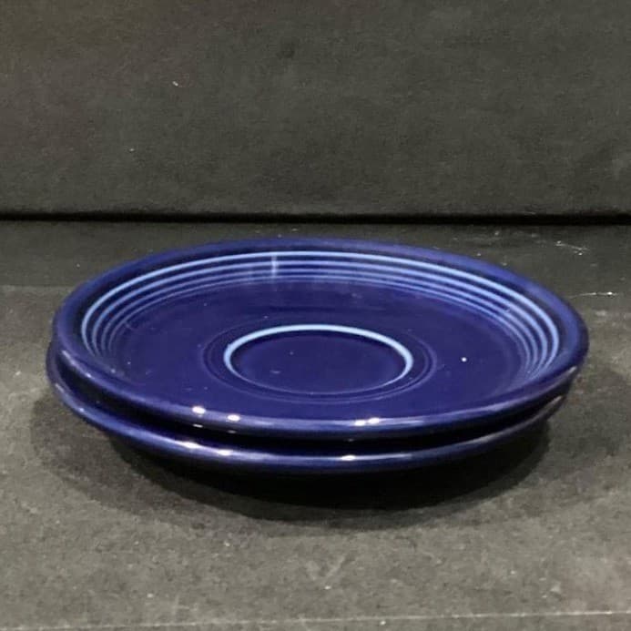 Fiesta Homer Laughlin Cobalt Blue Cup & Saucers, Set of 2, Vintage USA Pottery - Thumbnail 14